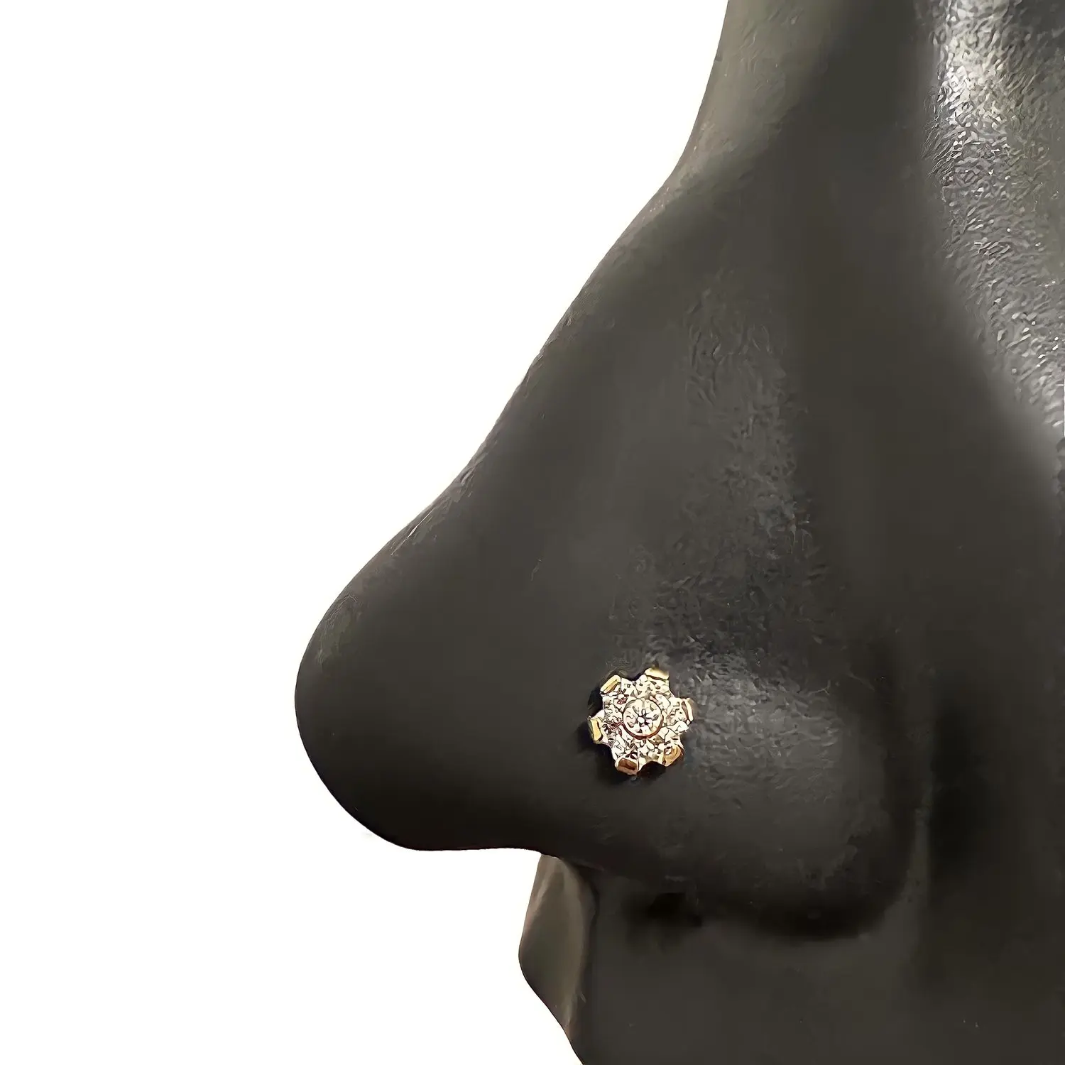 Statement Gold Flower Titanium Threadless Push In Top, Nose Rings for women, Nostril Piercing, Hypoallergenic Nose Jewelry