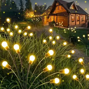 8 LED Solar Firefly Light Outdoor Waterproof Wedding Party Ornament Garden Lawn Paths Decoration Solar Garland Lights Outdoor Waterproof Solar Firefly Lights