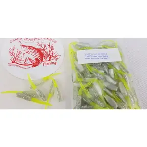 Cam's 2"(HOLOGRAM FLAKE)  Stinger Shad 100pc The White Knight Crappie Soft Jigs [A Cam's Exclusive]