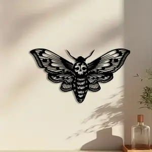 1pc Death Moth Metal Wall Art, Death Moth Statue Mural, Perfect for Bedroom Wall, Meditation Room Wall, Gothic Wall, Mystical Decor, Modern Home Decor, Ideal Gift for Goth Lovers, Powder-Coated Metal