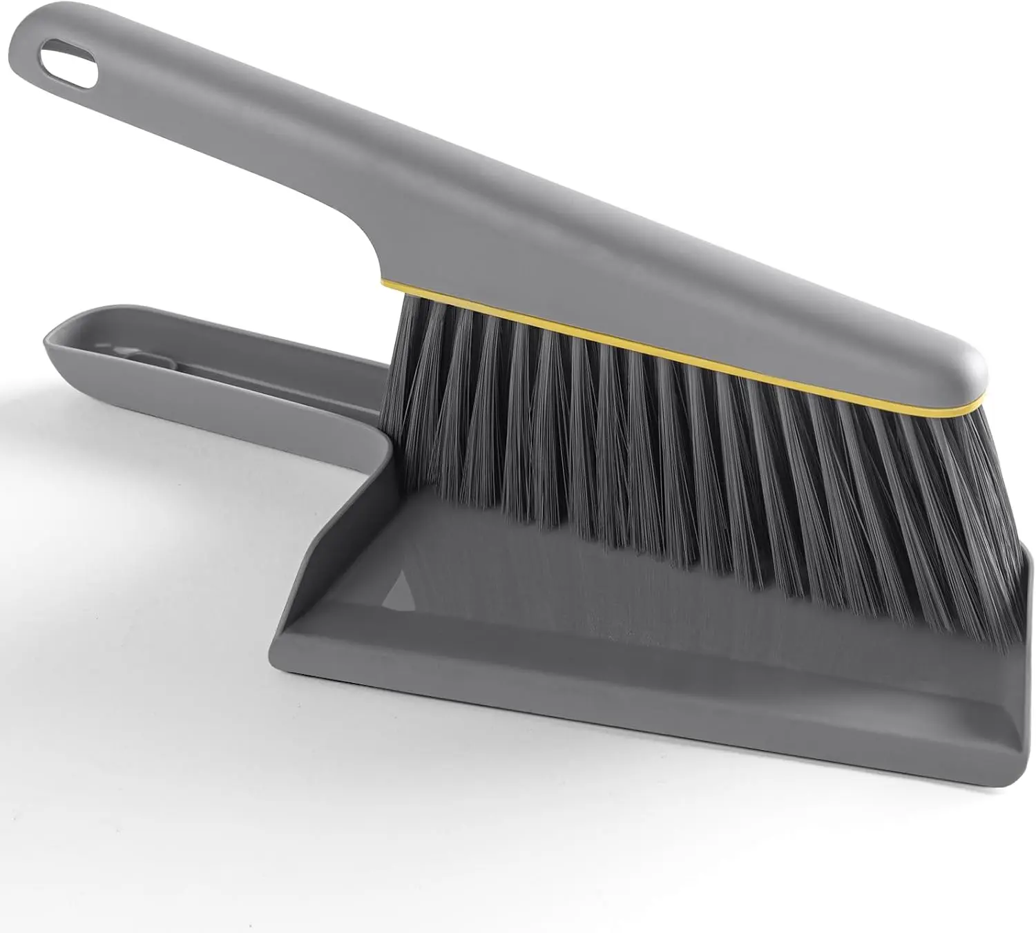 Small Broom and Dustpan Set, Hand Mini Dust-Pan and Brush, Handheld Portable Compact, 1 count, Gray