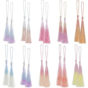 20 count Mini Tassels Bookmark, Colorful Tassels for Handmade Crafts Silk Tassels, 13cm/5in Silky Handmade Soft Tassels for  Making DIY Projects Bookmarks(Color B)