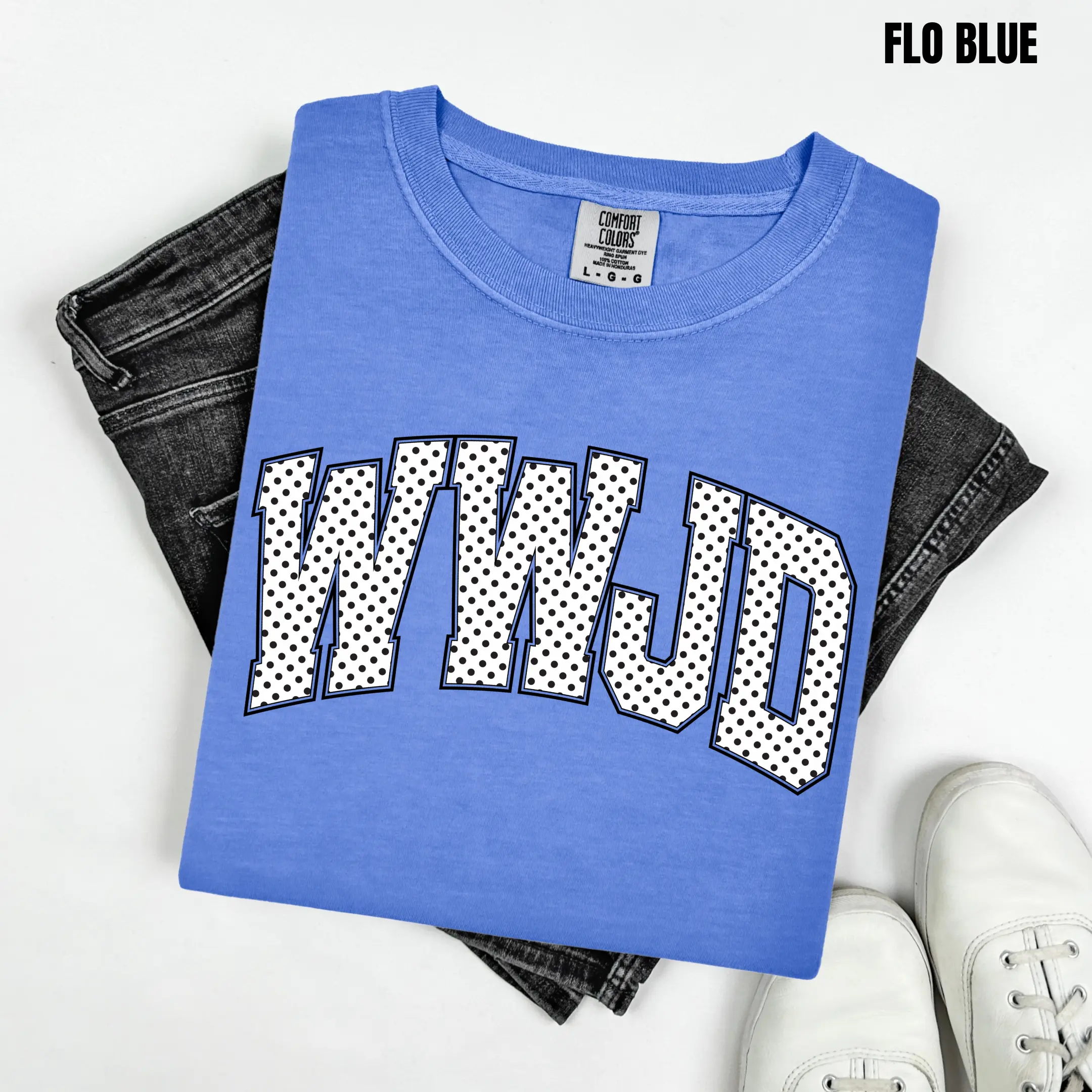Polka Dot WWJD Comfort Colors T-Shirt 'NLB'
