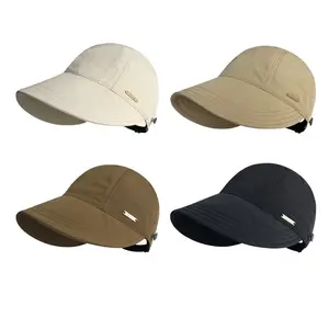 4Pcs Outdoor Sun Hat with Adjustable Strap, Long Brim UV Protection, Breathable Soft Lightweight Material, Ideal for Hiking Travel Beach Parties