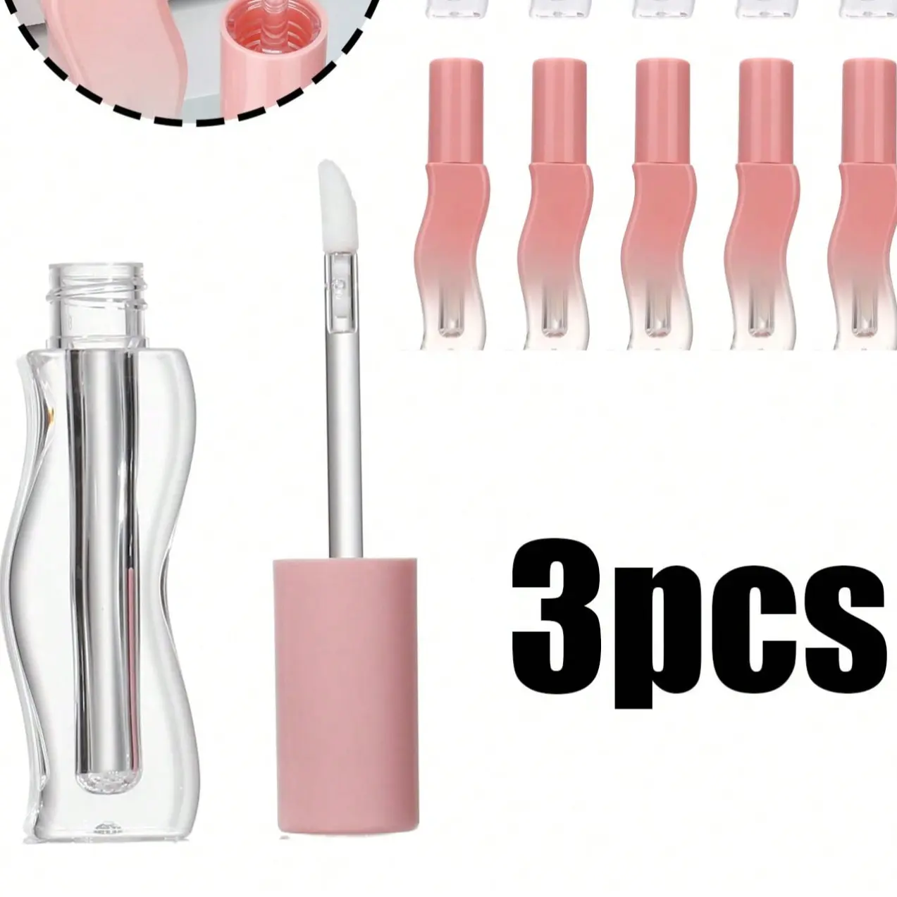 Round Lipstick Tube, Mini Lip Gloss, Reusable Sample Tube, Rubber Lining, Travel Essential, Liquid Eyeliner Mascara Lipstick Bottle