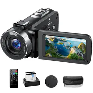 Video Camera Camcorder 4K Recorder 42MP 3 Inch 270 Degree Rotation Screen 18X Digital Zoom Cam Corder Camera with 2 Batteries, 32GB Card, Lens Protective Cap