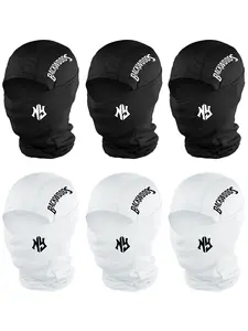 Unisex Backwoods & Ny Letter Print Balaclava Mask, Breathable Neck Gaiter for Men Women, Ideal for Outdoor Sports, Hiking, Fishing, Daily Use, Daily Wear