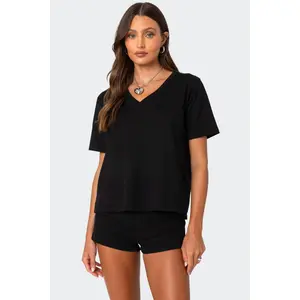 Loose Fit V Neck T Shirt