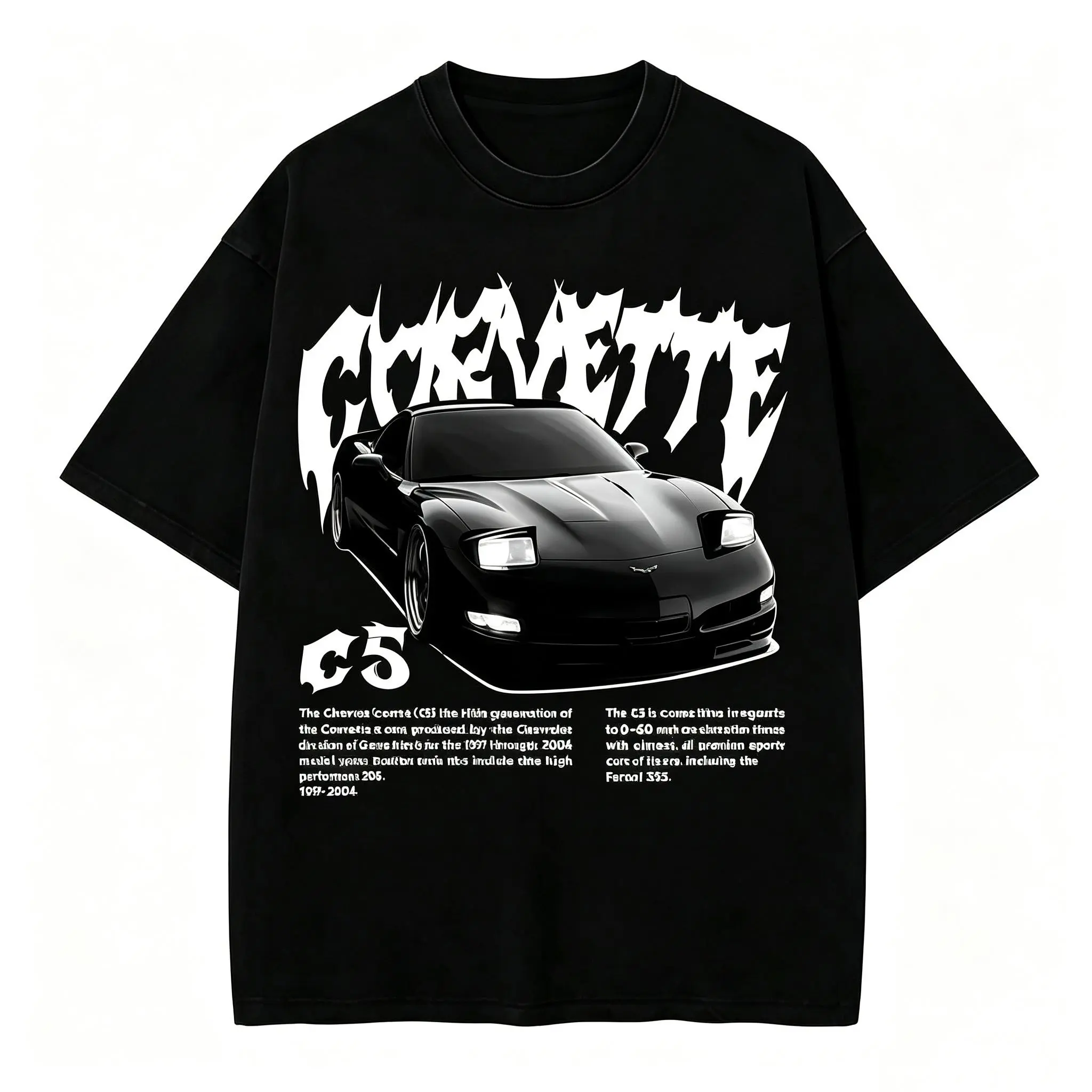 Corvette C5 T-Shirt, Retro Car Graphic Tee, Y2K Streetwear Shirt for Car Enthusiasts, Vintage Chevy Racing Fitted Crewneck Soft Classic Cotton graphic tee zac brown sphere las vegas merch funny t shirt Casual Tshirt