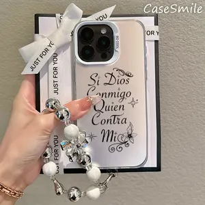Cosmic Whisper Phone Case with Beaded Chain,Anti-Scratch,Anti-Fingerprint,Compatible with iPhone 16,15,14,13,12,11,X,XS Pro Max/Plus gift Smartphone Casing Protection Protector Cellphone Cover Protective