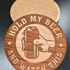 Hold My Beer Coaster - Unique Design with "Hold My Beer and Watch This" Text & Beer Mug Illustration