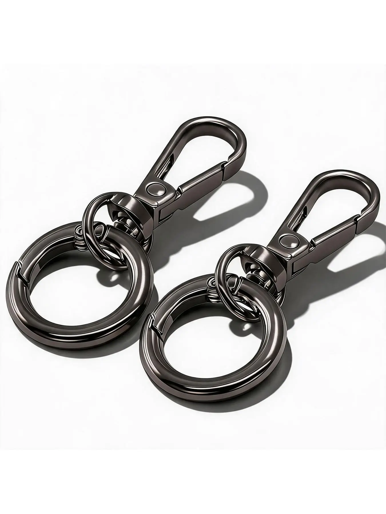 2 Sets Swivel Clasp Clip, Double Opening Keychain Clip Metal Swivel Lobster Clasp for DIY Purse Making Keychain Buckles