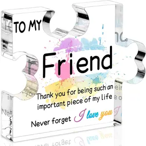 Friend Gifts for Women, Gifts for Friends - Acrylic Puzzle Piece Plaque Friend Gifts, Birthday Gifts for Women Friendship, Cool Gifts for Female Friend, Home Decoration