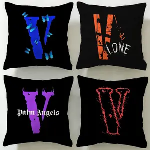 fashion brand Vlone Cushion Cover Ultra-Soft Reversible Plush Pillow Cover | Double-sided fluffy comfort for car, sofa, bedroom | Skin-friendly fabric | Easy clean & maintain | Stylish home decor | Perfect gift for family & friends