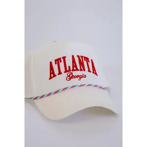 White Atlanta Georgia Embroidered Hat