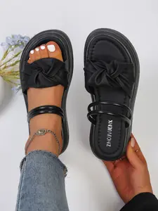 Summer Fashion Thick Sole Slippers, Girl Style Two-Wear Height Increasing Slip-On Sandals, Versatile Outdoor Wear Shoes, Thick Bottom Slippers