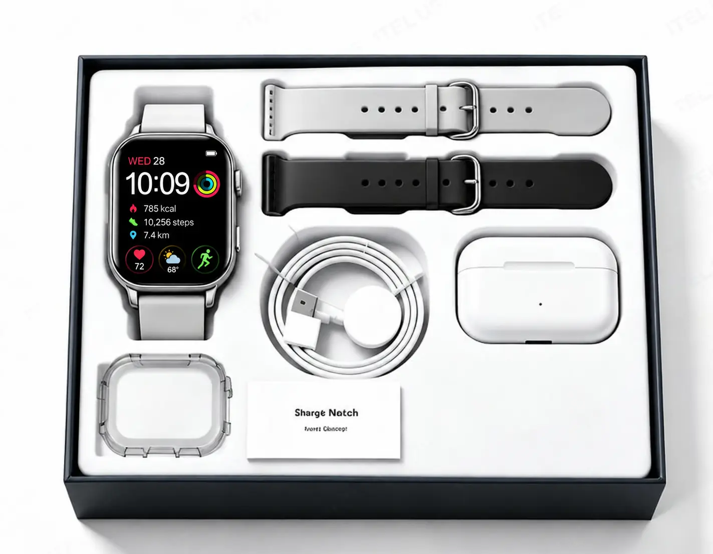 2027 Brand New Wearable Smartwatch - Adjustable, IP67-Rated, Android & Compatible Kit with Bluetooth Headphones, Type-C Cable, Wireless Charger, Audio Support, GPS Tracker, VR Glasses Syncing, Device Connection Capabilities