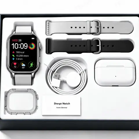 2027 Brand New Wearable Smartwatch - Adjustable, IP67-Rated, Android & Compatible Kit with Bluetooth Headphones, Type-C Cable, Wireless Charger, Audio Support, GPS Tracker, VR Glasses Syncing, Device Connection Capabilities