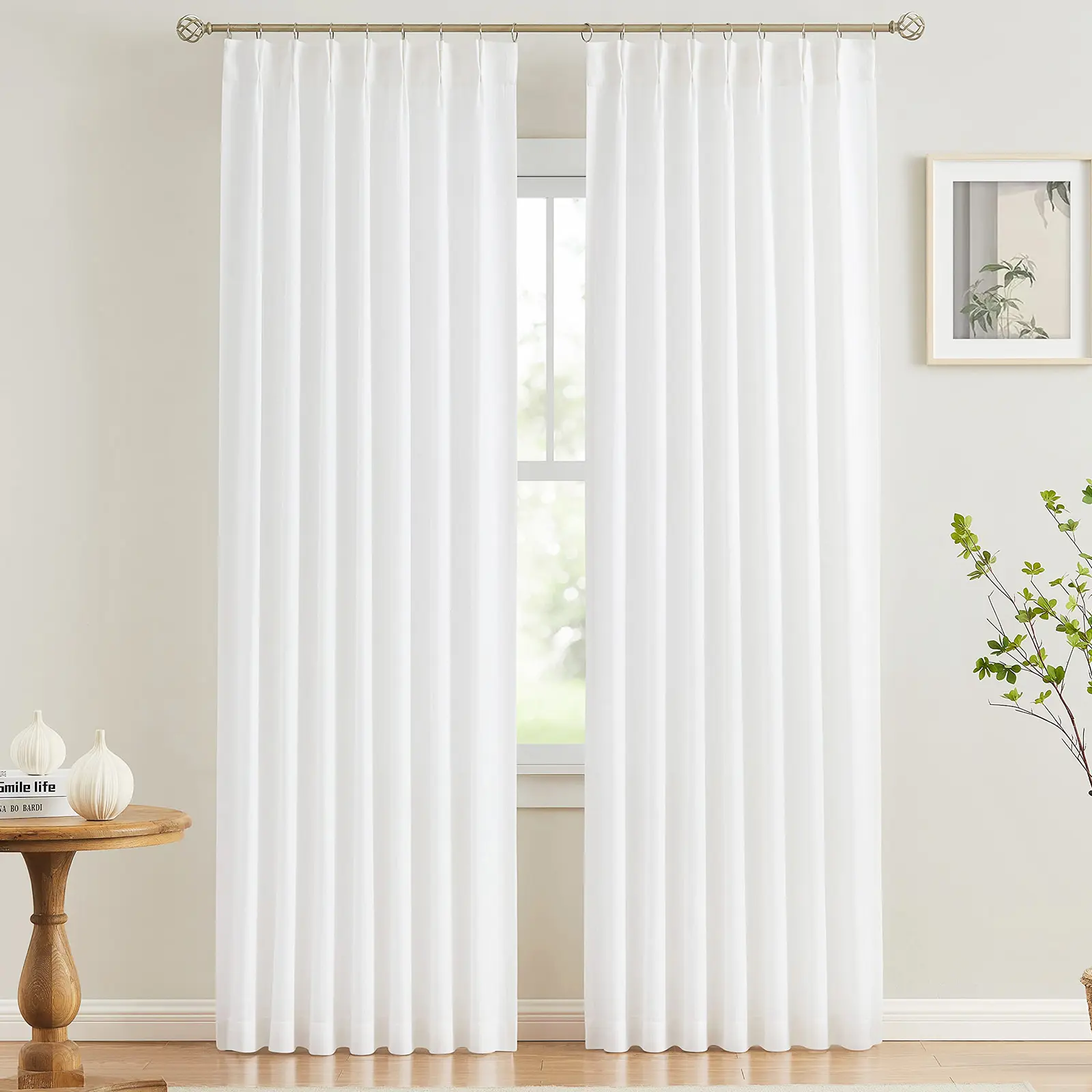 【SummerFinds】VEVOR Sheer Curtains, 84 inches Long, 2 Panels Set Sheer White Curtains, Each 42" W x 84" L, Dual Rod Pocket Installation, 100% Polyester Window Drapes for Bedroom, Living Room, Balcony, Yard