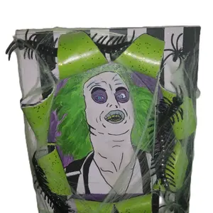 Handmade and Hand Painted Beetlejuice Busted Canvas - Unique Hair and Teeth Glow in the Dark