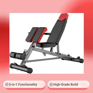 Finer Form Multi-Functional FID Weight Bench for Full All-In-One Body Workout – Hyper Back Extension, Roman Chair, Adjustable Ab Sit up Bench, Incline Decline Bench, Flat Bench
