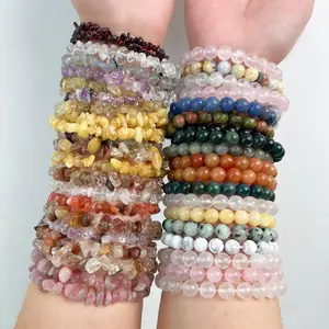 Dear-Lover Crystal Bracelet, Healing Crystal Beads, Bohemian Handmade Jewelry, Citrine Malachite Tourmaline, Party & Valentine Gift for Women