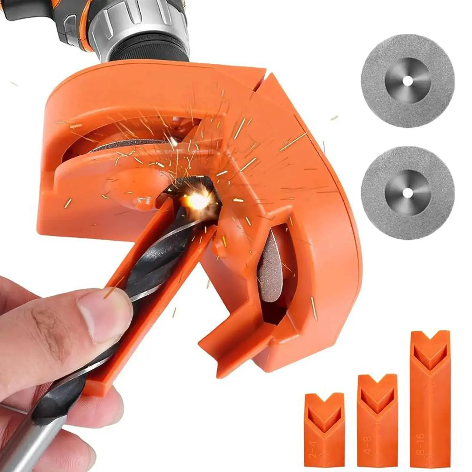 Portable 2-16mm Drill Bit Sharpener, Concrete Drill Bit, Step Drill Bits, High Hardness Electric Tool Accessories for Drills, Power Tool Accessories, Home Improvement Accessory (No Battery Needed)