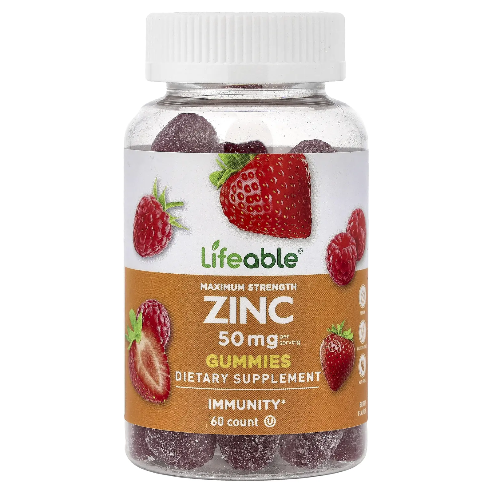 Lifeable Zinc Gummies, Berry, 60 Gummies (25 mg per Gummy) Lifeable Zinc Gummies, Berry, 60 Gummies (25 mg per Gummy)
