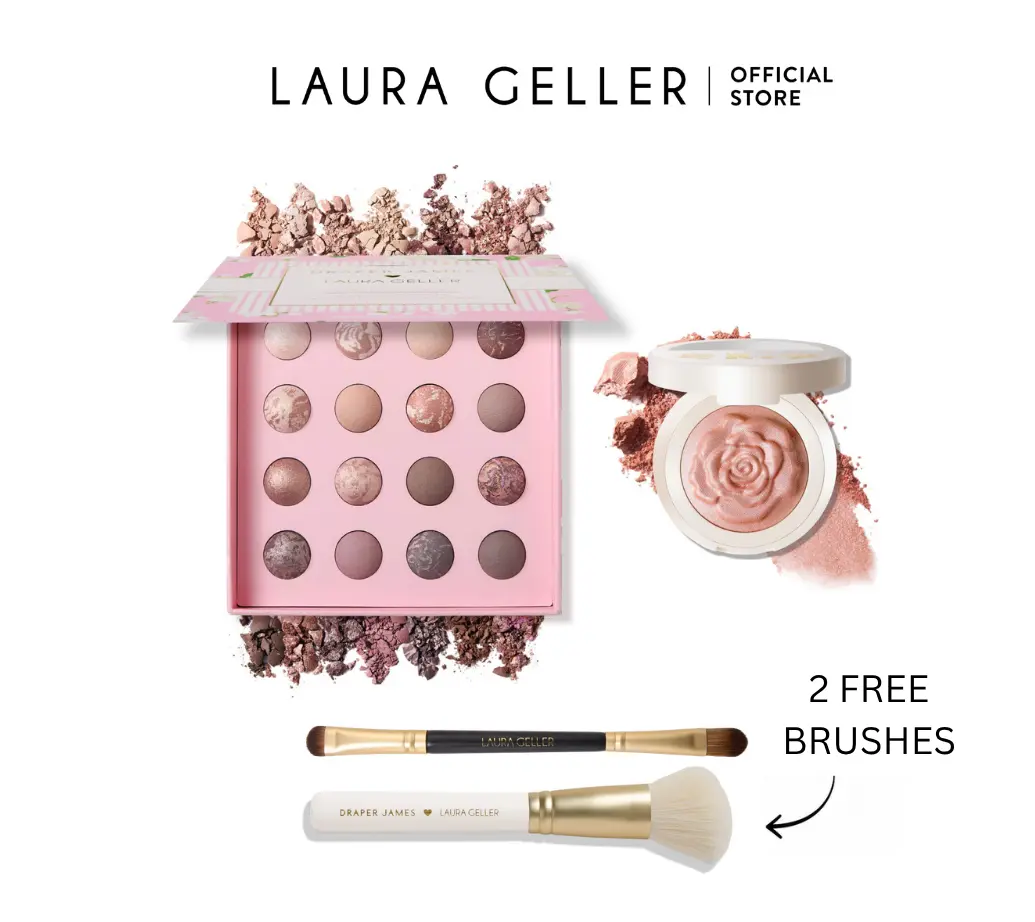 Laura Geller Draper James x Laura Geller Full Collection - Limited Edition Baked Blush Eyeshadow Palette & Brushes for Effortless Beauty Laura Geller Draper James x Laura Geller Full Collection - Limited Edition Baked Blush Eyeshadow Palette & Brushes for Effortless Beauty
