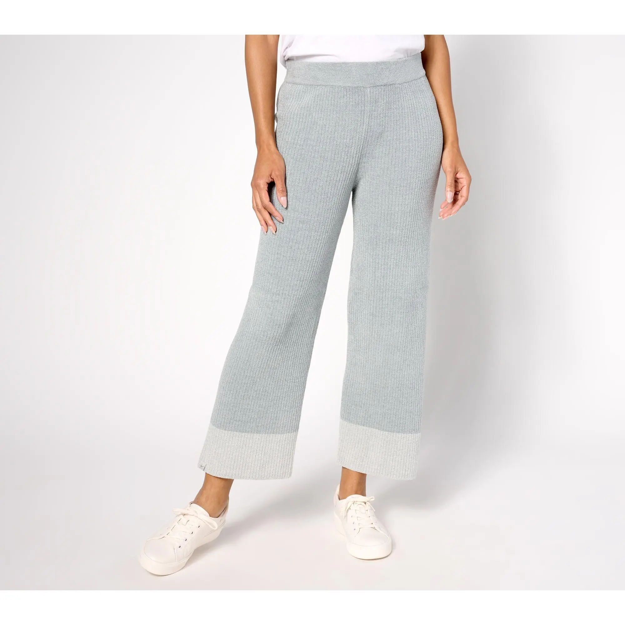 Barefoot Dreams Petite CozyChic Lite Heather Blocked Ankle Pant