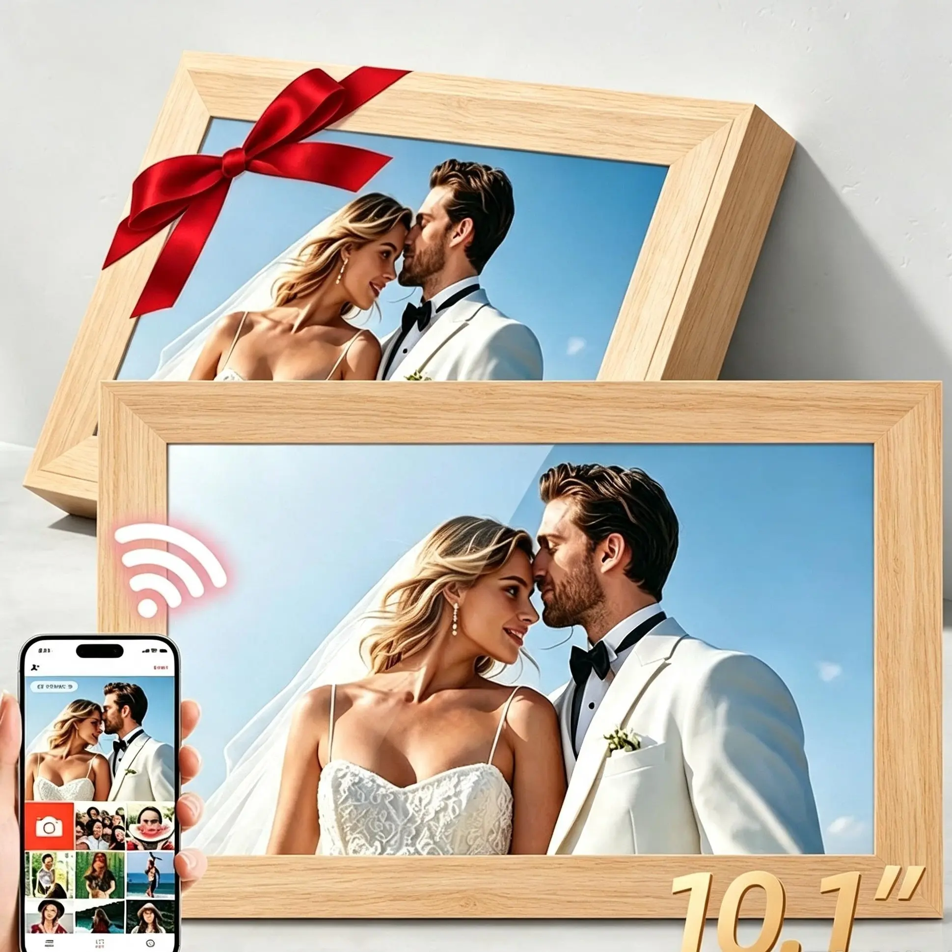 Gift box,Gift ideas,10.1 Inch WiFi Digital Picture Frame,1280 * 800IPS HD,Wall Mountable,Auto-Rotate,Easy to Share Photos or Videos,Digital Photo Frame,Gift for mom,Mother's Day gift,Valentine's Day gift,Birthday gift