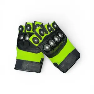 Tactical Half-Finger Gloves – Knuckle Protection, Breathable Mesh, Anti-Slip Grip, Motorcycle & Outdoor Gloves Neon Green