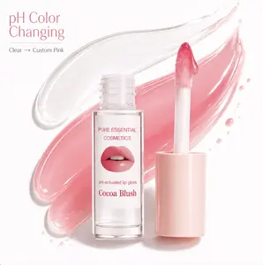 Cocoa Blush pH Lip Gloss – Color Changing Hydrating Gloss, Custom Pink Shade, Organic Oils
