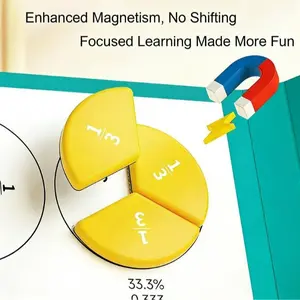 Magnetic Fraction Learning Board, Math Manipulatives for Kids, Basic Addition Subtraction Teaching Aids, Early Math Cognitive Development Toy with Strong Magnetism No Shifting