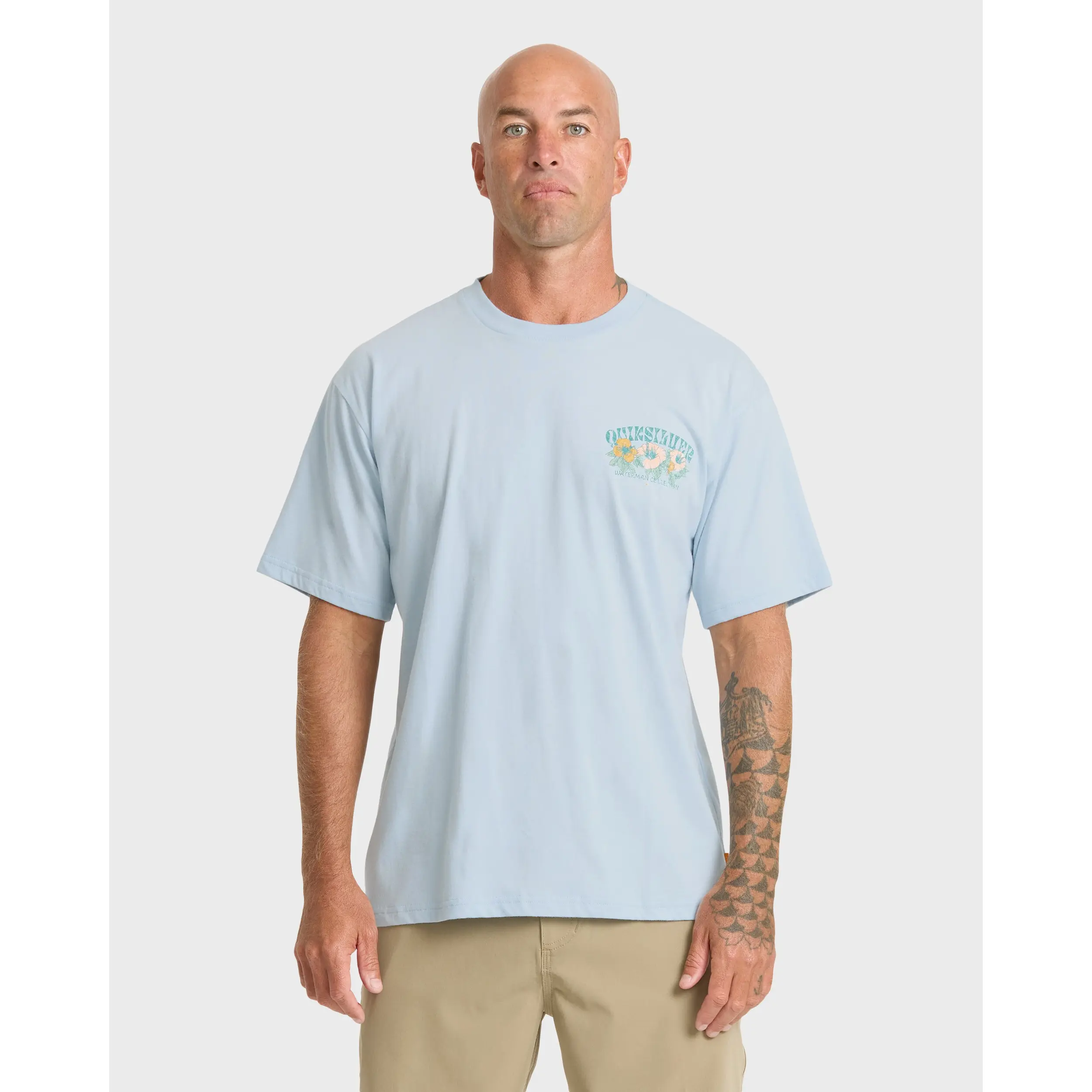 Quiksilver | Waterman Las Flores Sueded Short Sleeve T-Shirt | Men's 100% Cotton Graphic Print Lightweight | Sun Protection & Everyday Wear