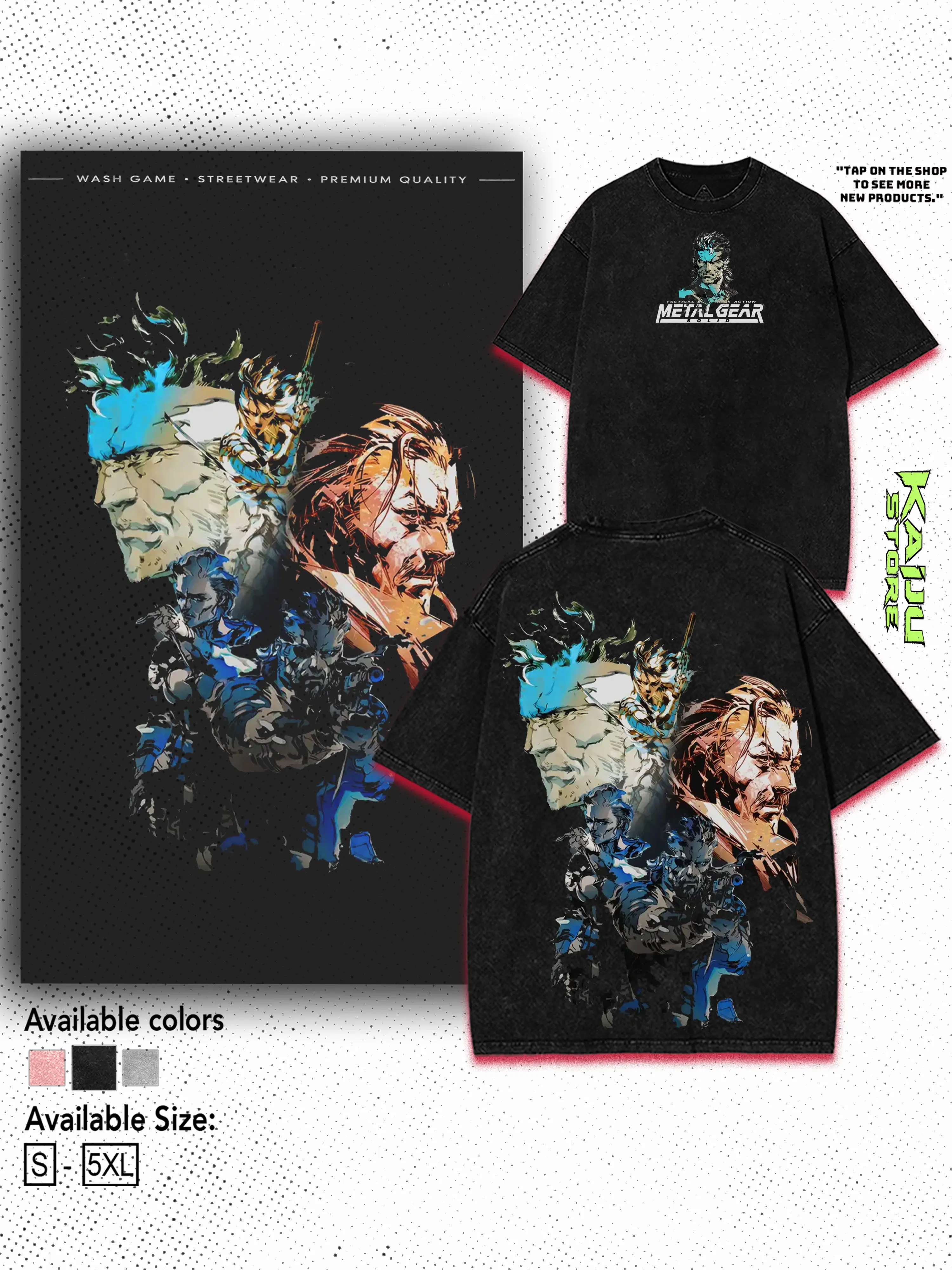 Metal Gear Solid - Solid Snake Washed Graphic T-Shirt, Tactical Espionage Gaming Streetwear, Retro Stealth Action Cotton Shirt, Military Core Gamer Fit, Vintage Console Merch, Hideo Kojima Fan Apparel