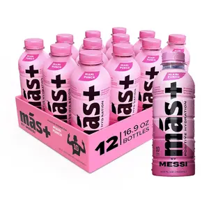 Más+ by Messi Miami Punch 16.9oz Sports Drink & Hydration Beverage Natural Flavors with Vitamins and Electrolytes No Artificial Sweeteners or Colors 12-pack messi prime drink