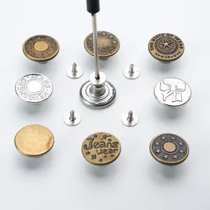 Adjustable Jean Waist Buttons 40 Pcs Tighten Extend No Sew Replacement Snap Tack Pant Button DIY Pants Tightener Pins for Loose Jeans