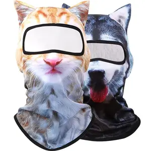 3D Cat Ear Face Mask, Full Face Protection Ski Headband, Breathable Elastic Fabric, Party Holiday Accessory, Multiple Color Options