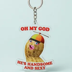 The Burnt Peanut Meme Inspired Arc Raiders Acrylic Keychain, Funny Gaming Character Charm, Lightweight Clear Key Ring for Backpack or Keys, Cool Video Game Collectible Accessory, Gift for Arc Raiders Fans, Gift for Gamers, Gift for Him