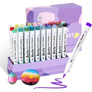 30 Colors   Pens for Rock Painting, Brush Tip Markers for Rock Painting, Ceramic, Glass, Canvas, Mug, , Easter Egg,   DIY Crafts Making 30A