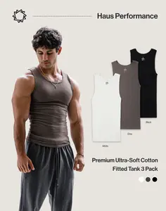 Haus | Premium Ultra-Soft Cotton Fitted Tanks 3 Pack