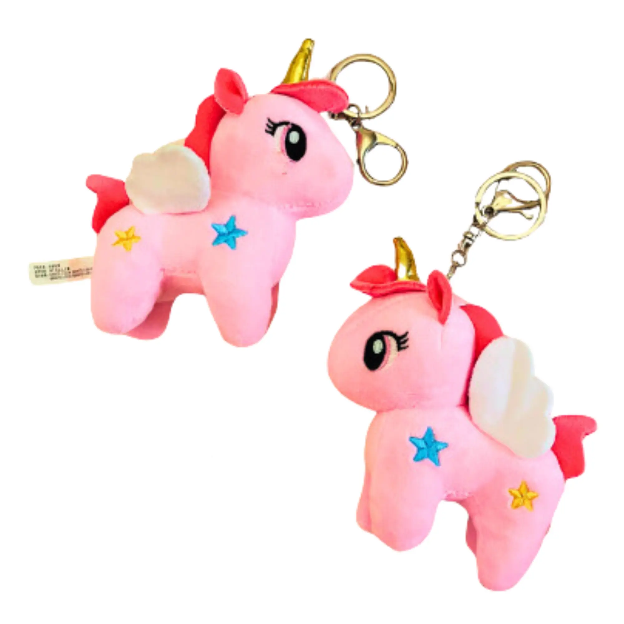 Cute Pink Mini Stuffed Animal Toy Unicorn Keychain Fabric Accessories with Free Gift