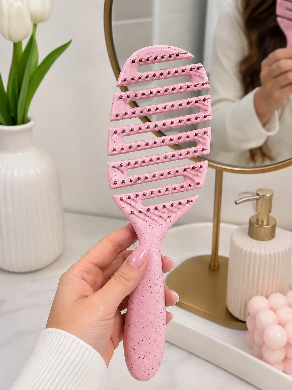 [EverBloom Beauty] 2026 Detangler Brush - Gentle Beauty Product for All Hair Types,Curly,Straight or wavy hair, Wet or Dry Use - Best Comb for Women,Men and Kids,Hair Brushes