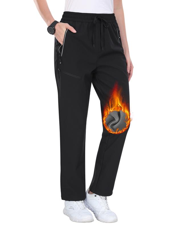 MoFiz Women's Hiking Pants Insulated Outdoor Snow Ski Pants Warm Winter Soft Shell with Zipper Pockets waterproof