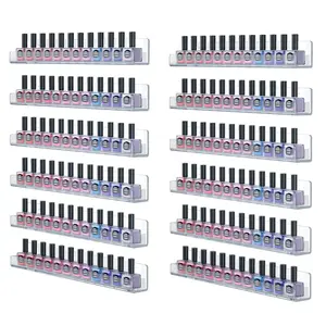 Nail Polish Wall Rack: Acrylic Clear Nail Polish Shelves - 12pcs Nail Polish Wall Organizer Holder Display 15 Inch springtok
