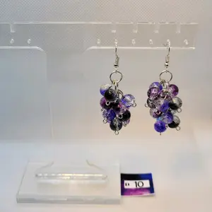 Black and Purple "Shatter" Bead Cluster Earrings ️️️️