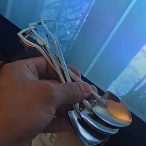 4 Pack Shovel-Shaped Stainless Steel Spoon Set, Dessert Spoons for Coffee, Tea, Ice Cream, and Desserts #GLOBAL PICKS