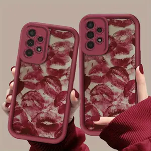 Red Lip Print High-Value Phone Case Suitable for Galaxy S20/S21FE/S22Ultra/S23+/S24 Ultra/S24Plus/M10s/M13/M32/A02s/A03/A04e/A05s/A10s/A11/A12/A13/A14/A15/A20/A21s/A22/A23/A24/A25/A30/A30s/A31/A32/A33/A34/A35/A50/A52/A53/A54/A55/A70/A71/A72/A73