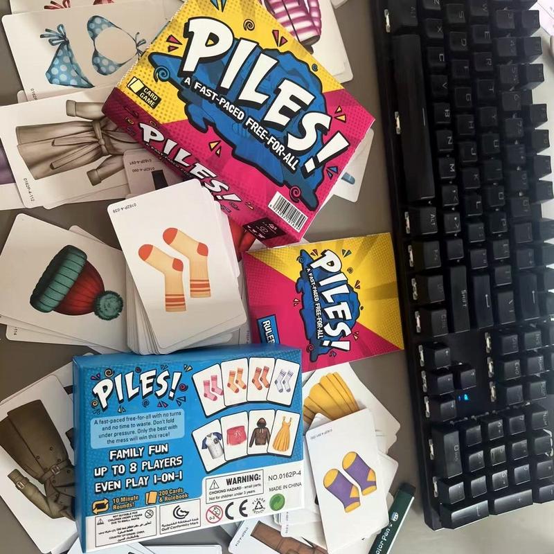 Piles! English Card Game for Folding Clothes - Fast-Paced Free-For-All
